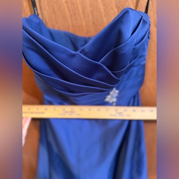 Alfred Angelo Blue Satin Cocktail dress size 8 - Picture 9 of 11